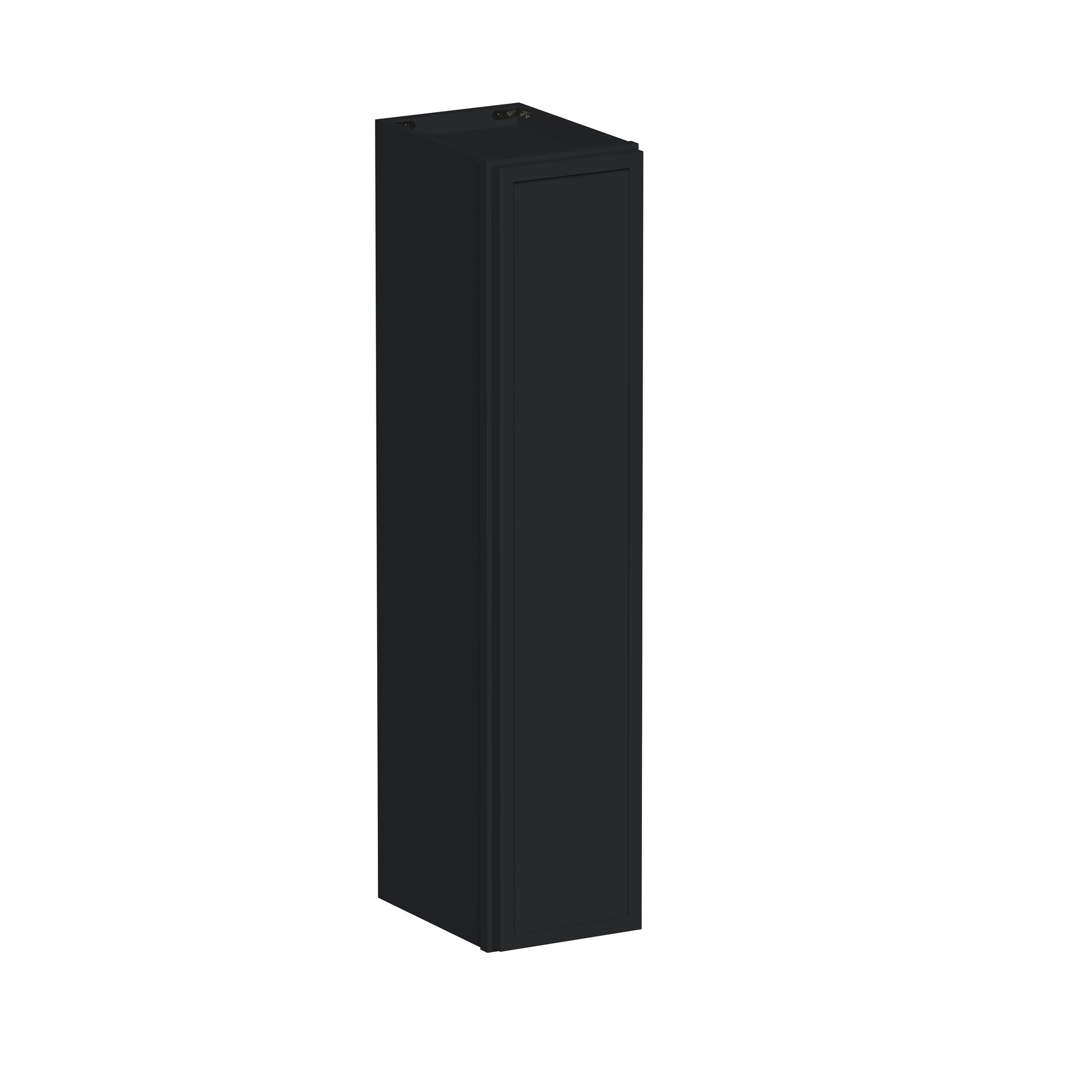 Slim Ebony Black Shaker RTA 9"-21"W x 30"/36"/42"H x 12"D 15-Size Single Door Standard Wall Cabinet