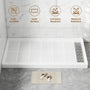 48"/60" x 30"/32"/36" White SMC Rectangular Shower Base with Non-Slip Texture, Left/Right Drain