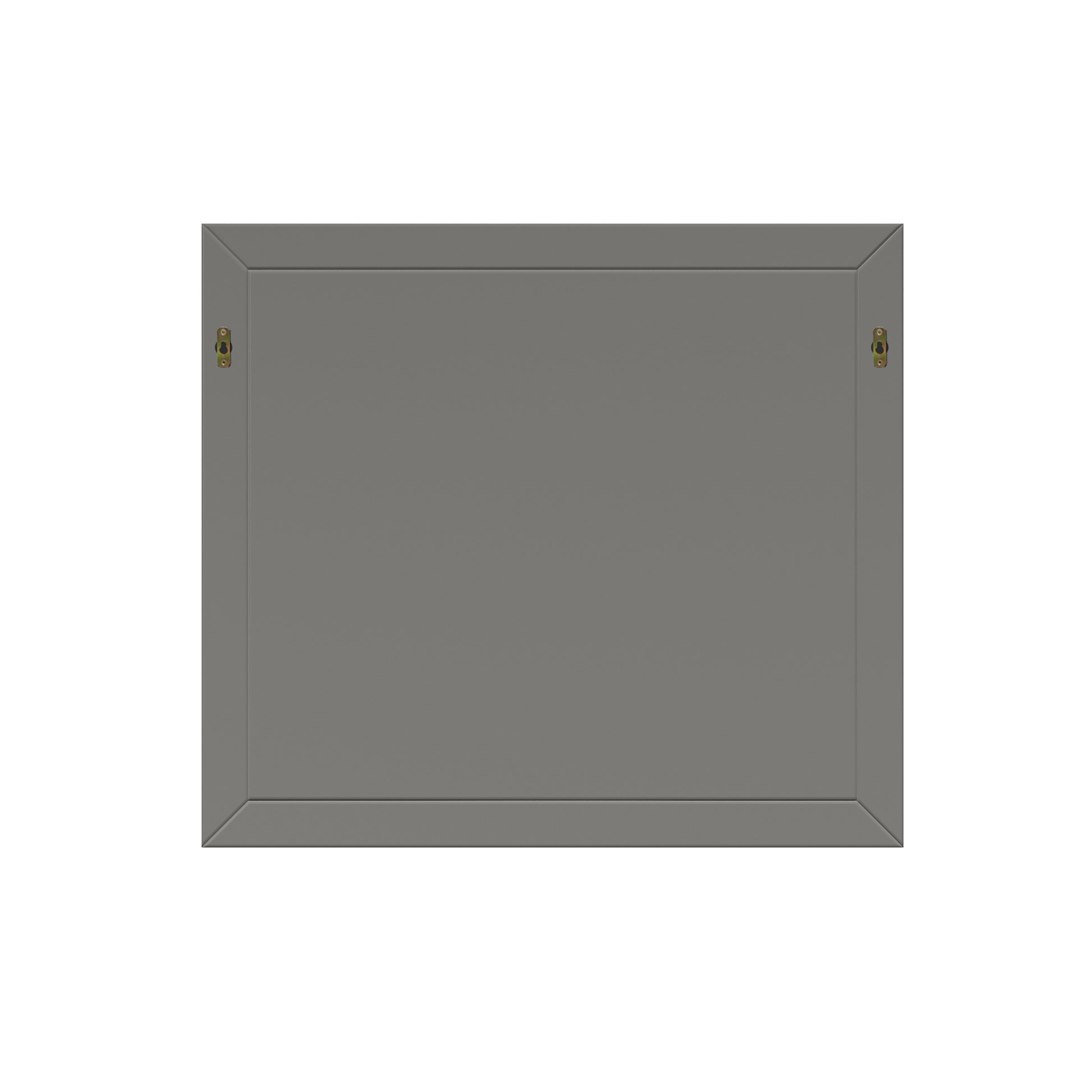 34"x35" Gray Solid Oak Frame Wall-Mounted Bathroom Mirror