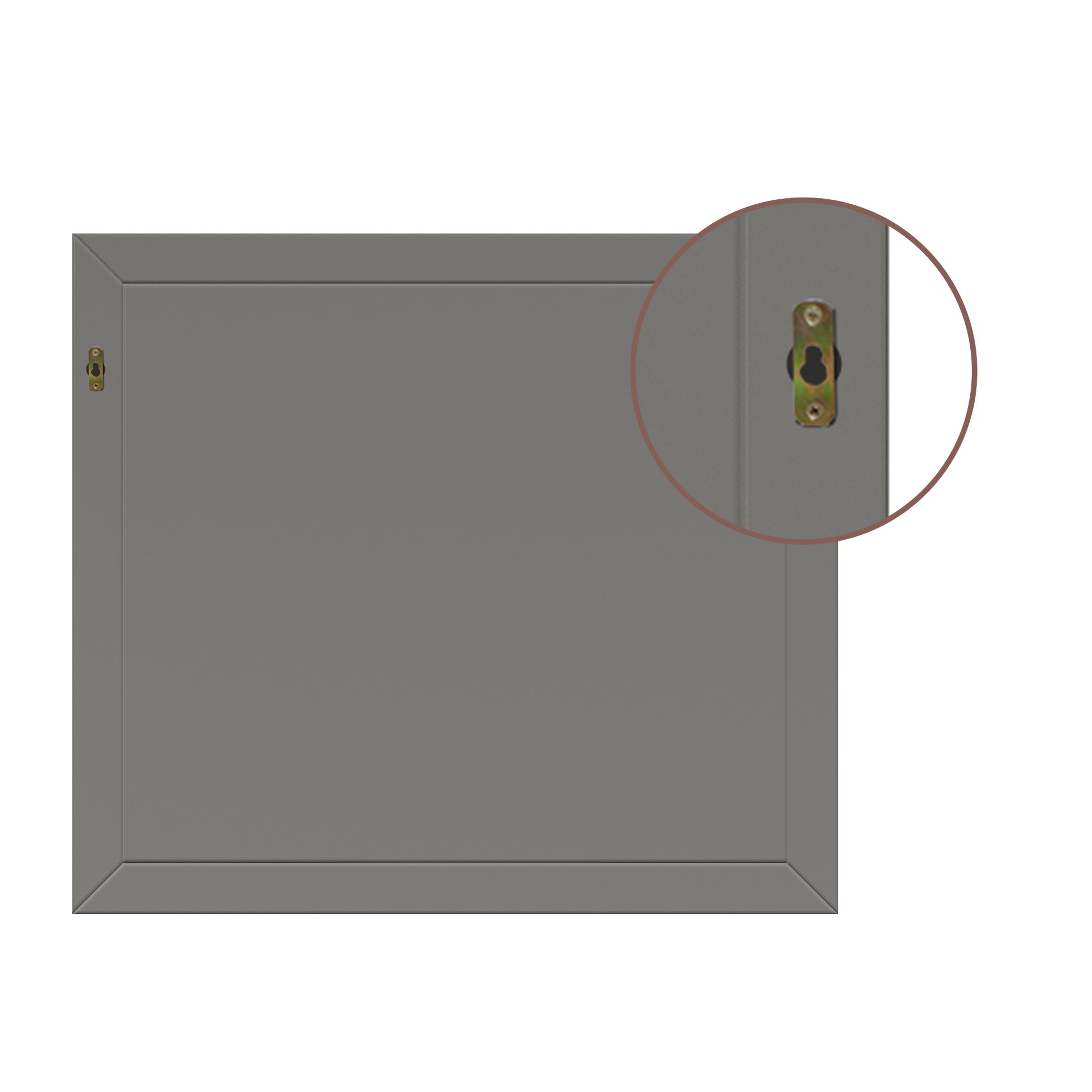 34"x35" Gray Solid Oak Frame Wall-Mounted Bathroom Mirror