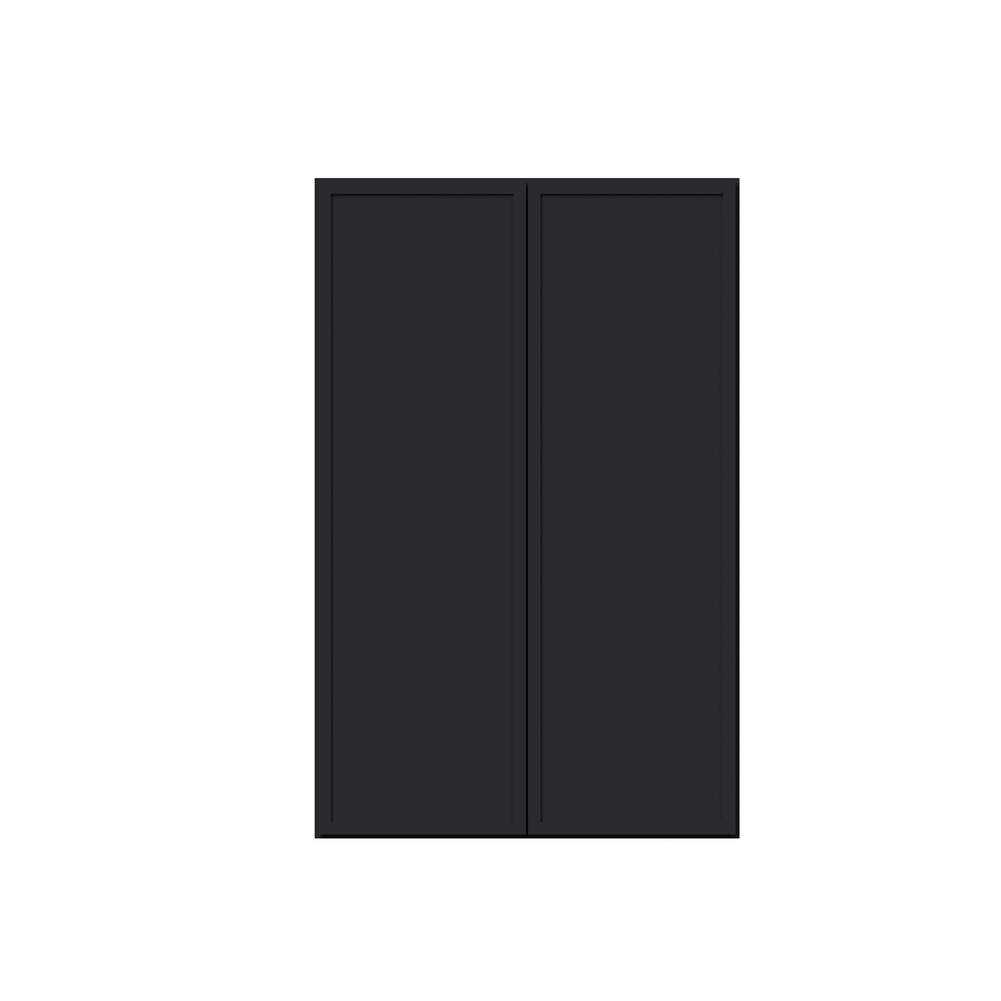 Slim Ebony Black Shaker RTA 24"-36"W x 30"/36"/42"H x 12"D 15-Size Standard Wall Cabinet with 2 Doors