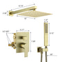 10-inch/12inch Rainfall Shower System With Hand Shower & Pressure-Balanced Valve