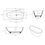 59" Matte White Egg-Shaped Stone Resin Freestanding Soaking Tub, cUPC Certified