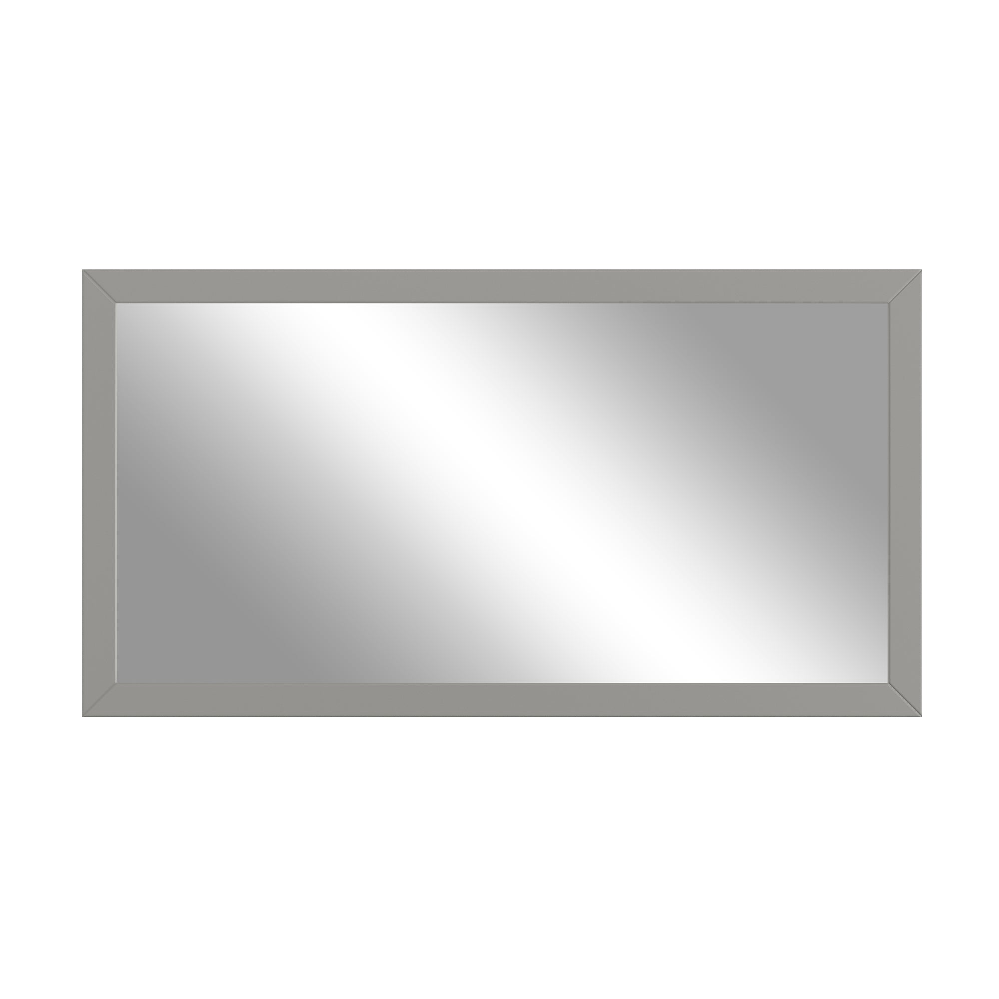 35"/59"W x 34"H Gray Solid Oak Frame Wall-Mounted Bathroom Mirror