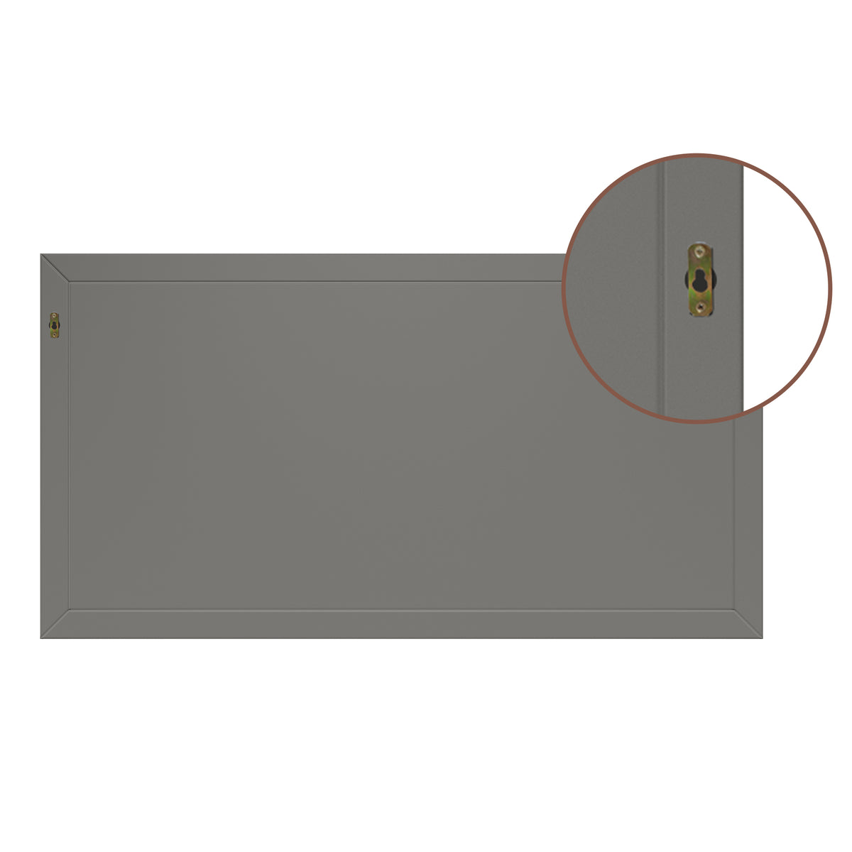 35"/59"W x 34"H Gray Solid Oak Frame Wall-Mounted Bathroom Mirror