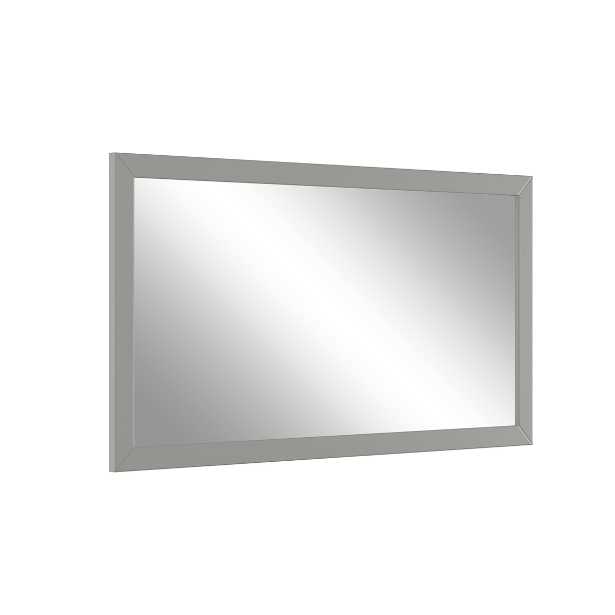 35"/59"W x 34"H Gray Solid Oak Frame Wall-Mounted Bathroom Mirror