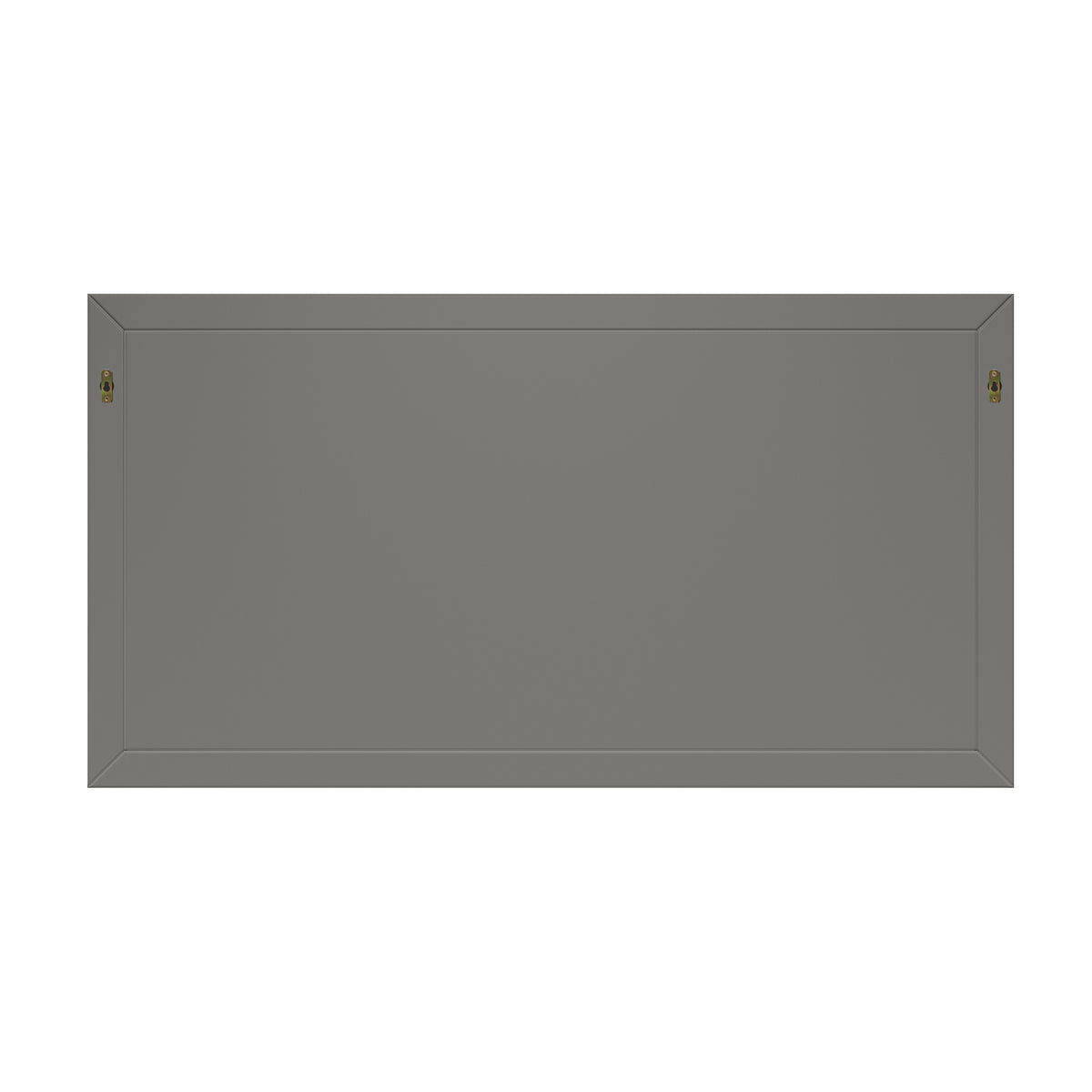 35"/59"W x 34"H Gray Solid Oak Frame Wall-Mounted Bathroom Mirror