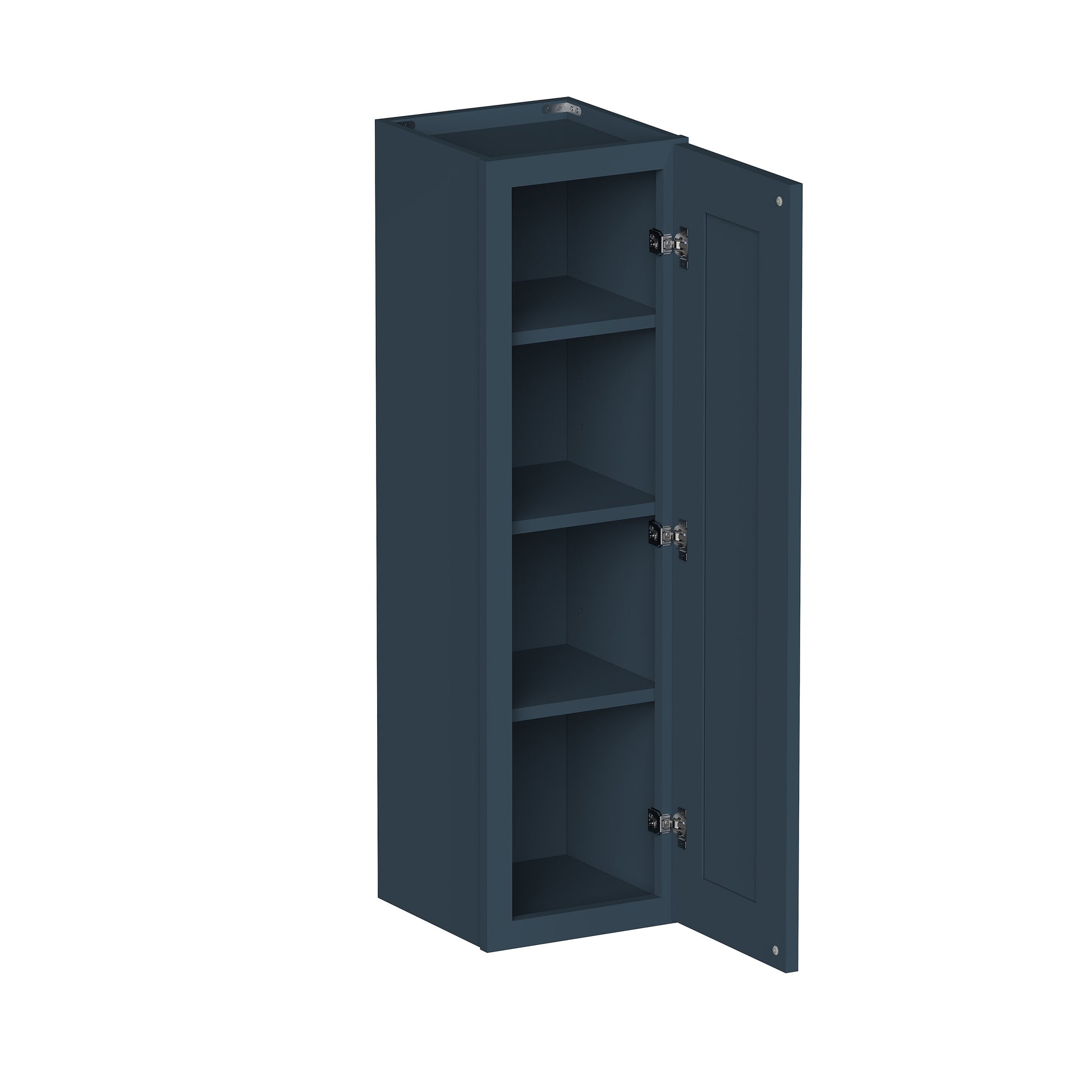 Cyber Grey RTA 9"-21"W x 12"D x 30"-42"H 15-Size Standard Wall Cabinet with Door and Shelves