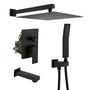 CASAINC 12 inch Wall Mounted Shower System with Bathtub Faucet and Hand Shower