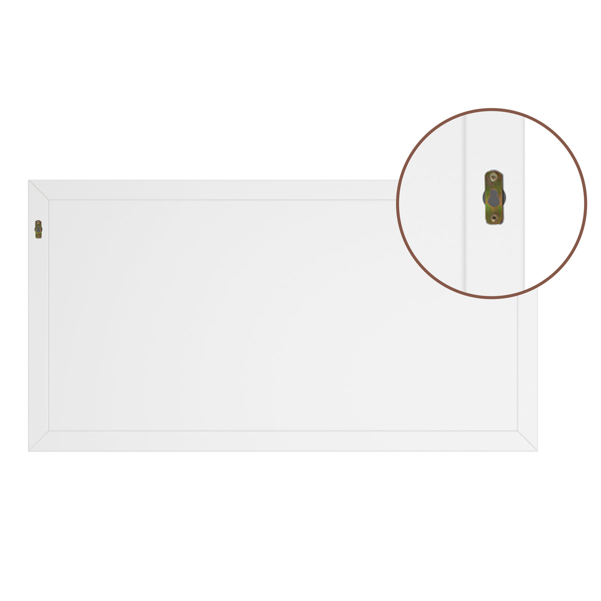 35"/59"W x 34"H White Solid Oak Framed Bathroom Vanity Mirror, Vertical Wall-Mounted Mirror with 5mm Silver Glass