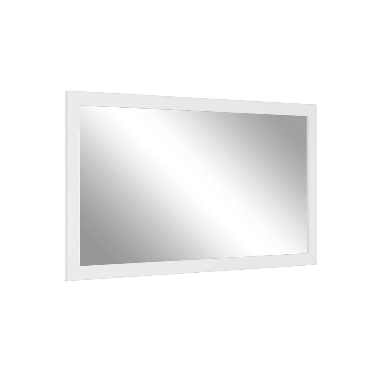 35"/59"W x 34"H White Solid Oak Framed Bathroom Vanity Mirror, Vertical Wall-Mounted Mirror with 5mm Silver Glass