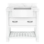 36" Farmhouse Sink Bathroom Vanity with Shelf in White/Grey