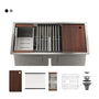 Casainc Undermount Stainless Steel 33-inch Double Bowl Kitchen Sink in Brushed