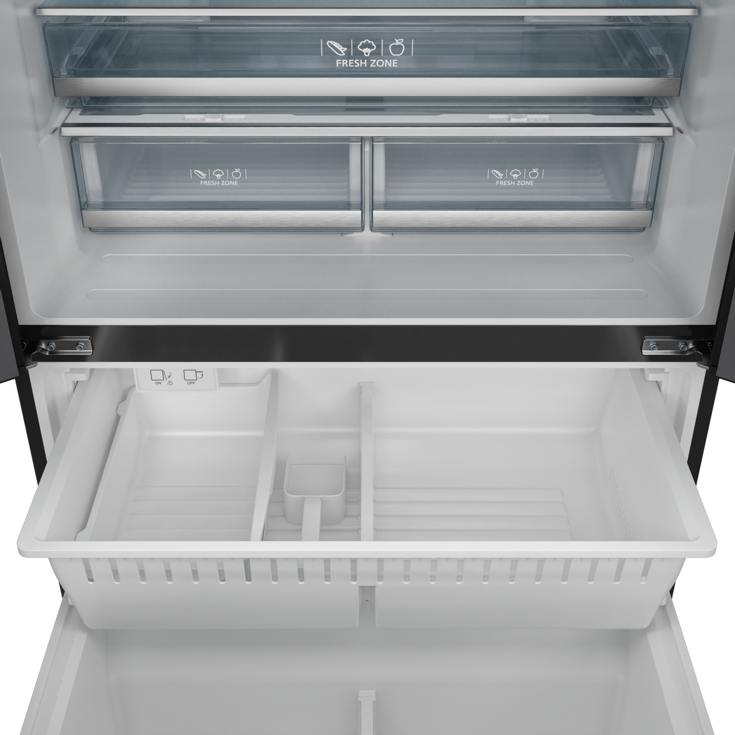 36 Inch 20.3 cu ft French Door Counter Depth Refrigerator with Ice Maker in Black | Gordon Ramsay Series