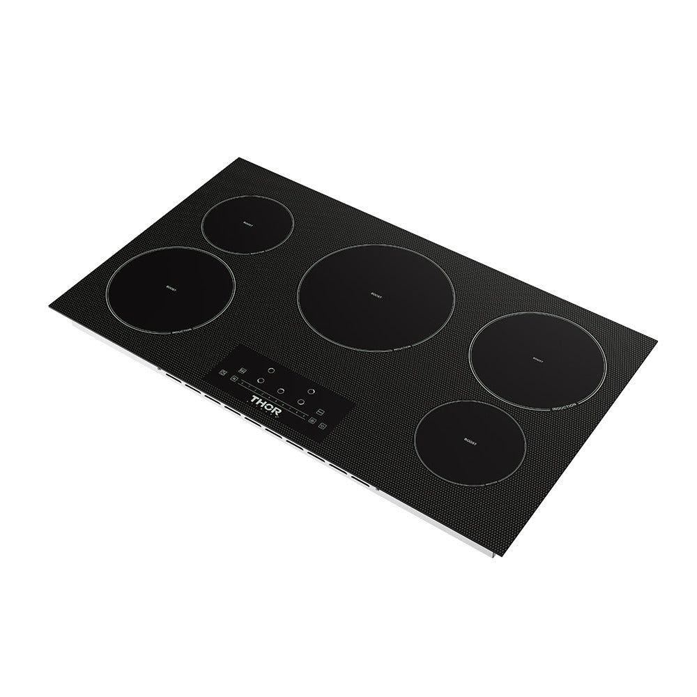 36 Inch 5-Element Induction Cooktop in Black with Touch Controls