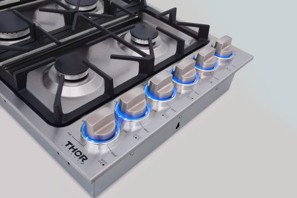 36 Inch Professional Drop-In Gas Cooktop in Stainless Steel