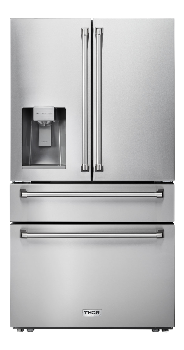 36 Inch Professional French Door Refrigerator with Ice and Water Dispenser