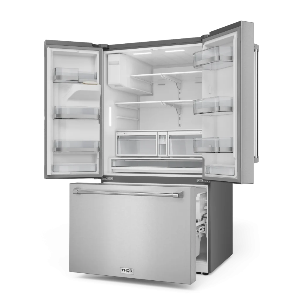36 Inch Professional French Door Refrigerator with Ice and Water Dispenser