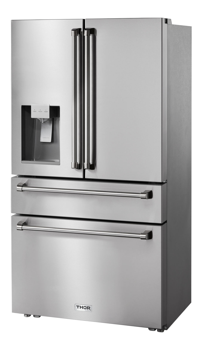 36 Inch Professional French Door Refrigerator with Ice and Water Dispenser