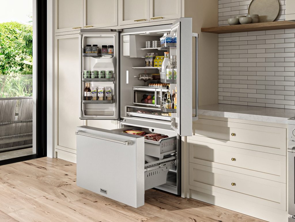 36 Inch Professional French Door Refrigerator with Ice and Water Dispenser
