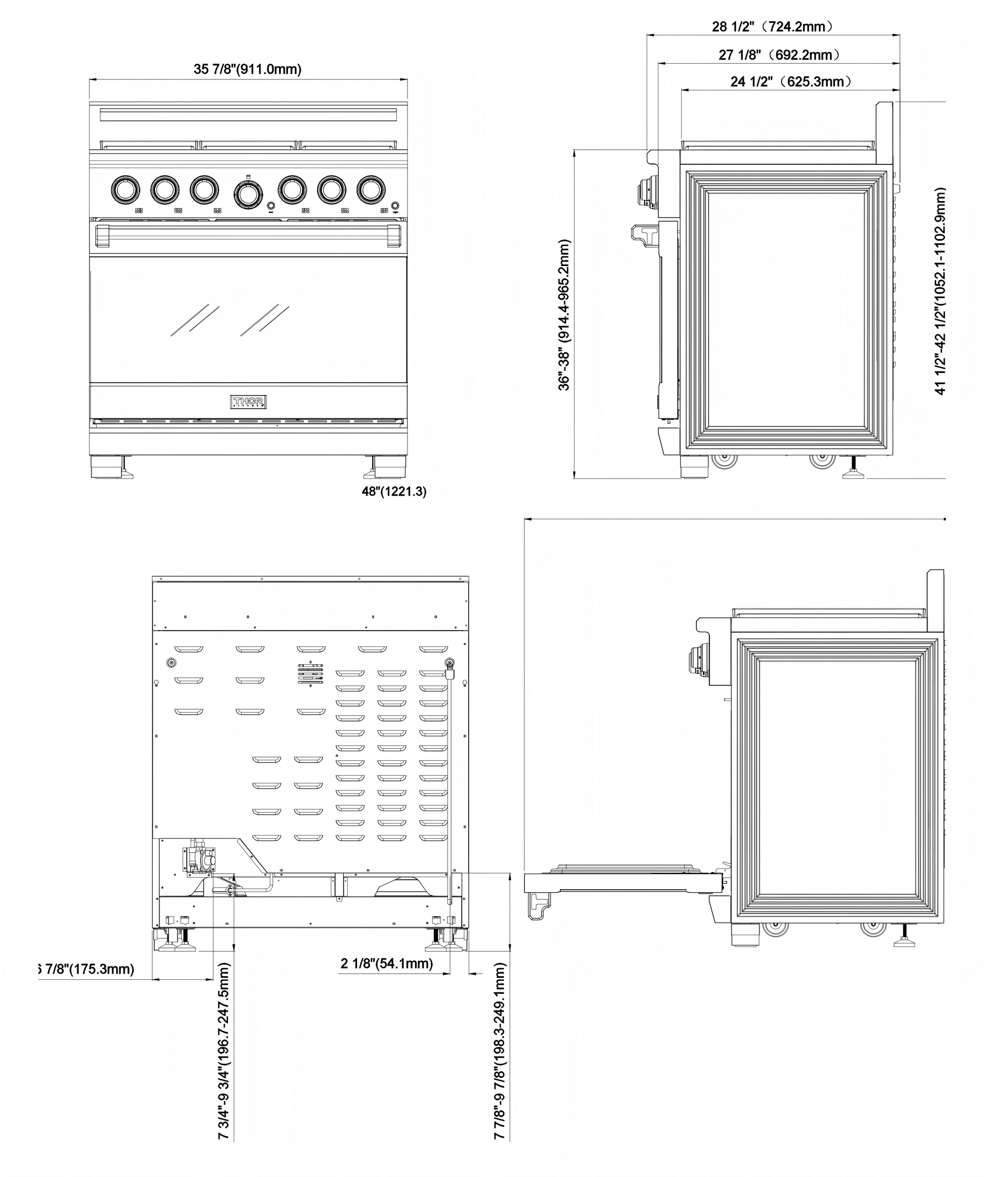 36 Inch X Series Premium Professional Gas Range