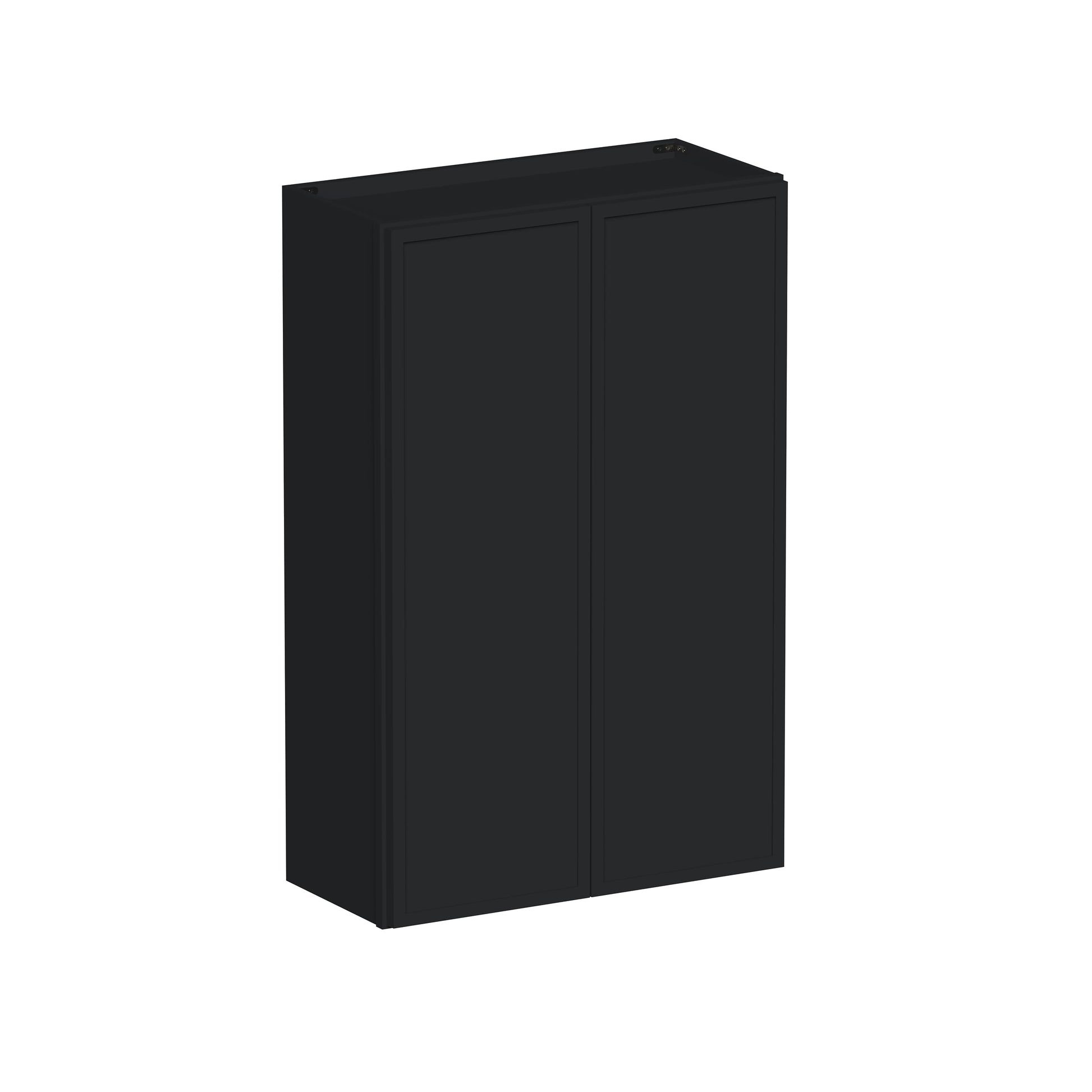 Slim Ebony Black Shaker RTA 24"-36"W x 30"/36"/42"H x 12"D 15-Size Standard Wall Cabinet with 2 Doors