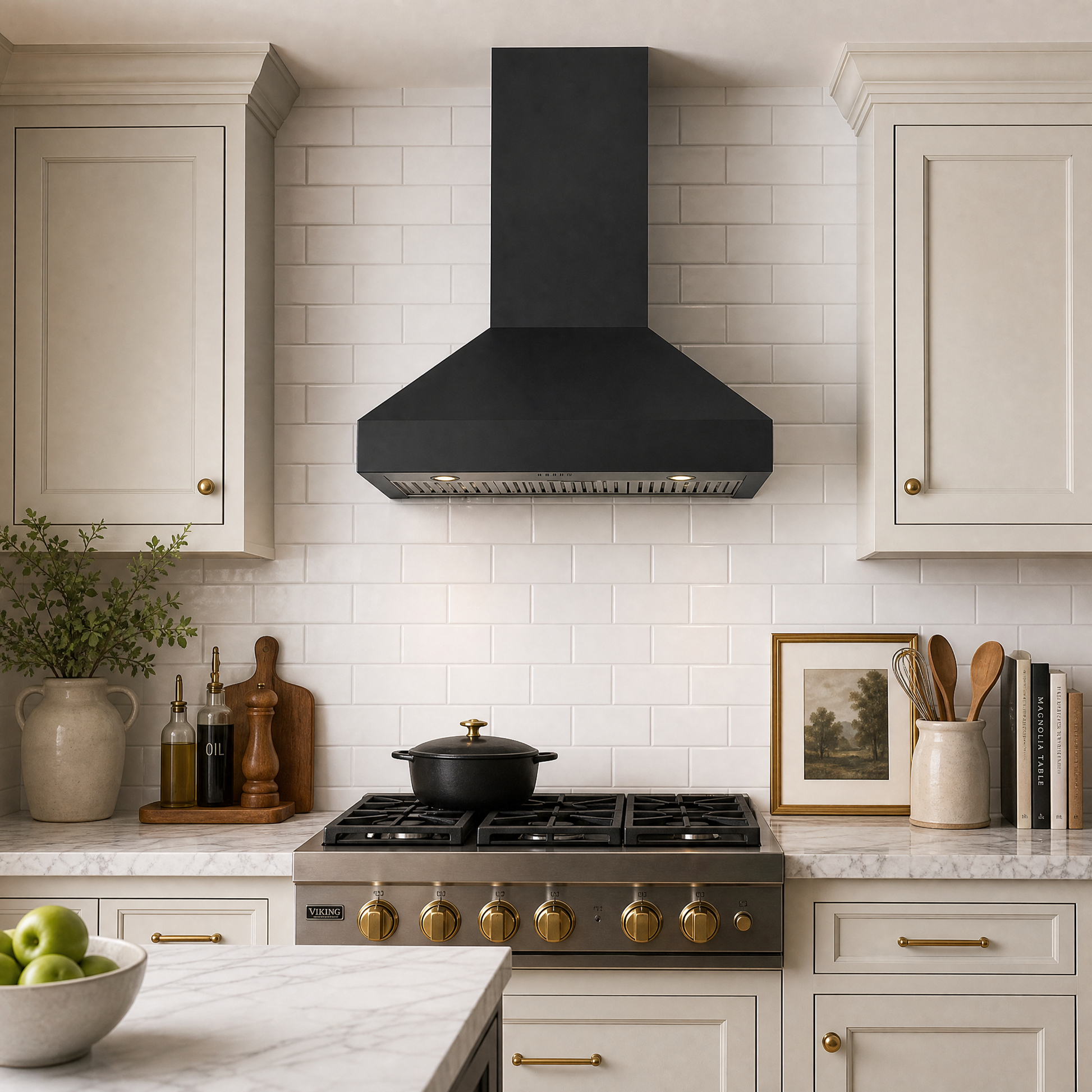 36 inch Professional Wall Mount Pyramid Range Hood in Black