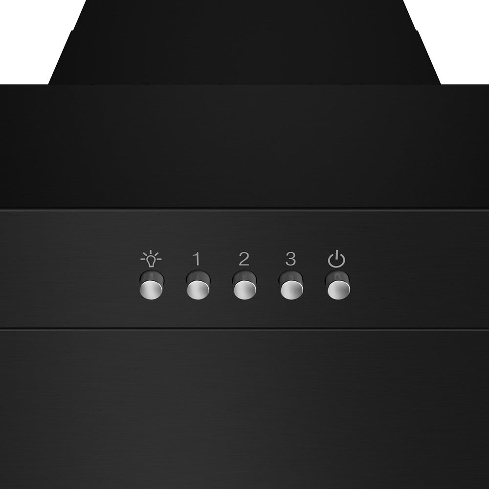 36 inch Professional Wall Mount Pyramid Range Hood in Black