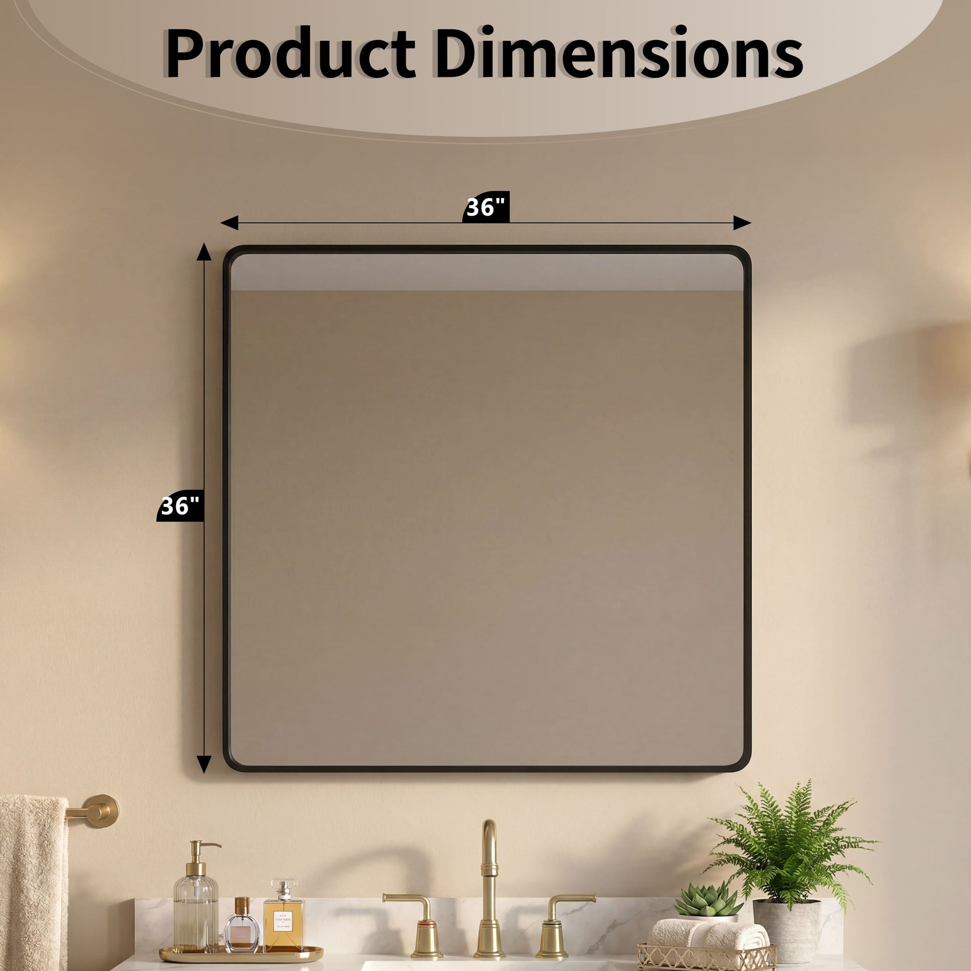 22"-72" W x 28"-40" H 14-Size Modern Aluminum Framed Beveled Bathroom Vanity Mirror with HD Reflection