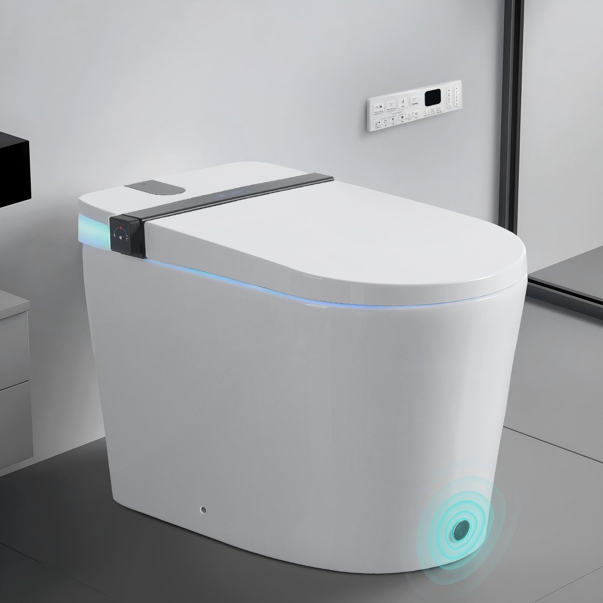 Foam Shield Smart Bidet Toilet with Automatic Lid & Multiple Wash Modes