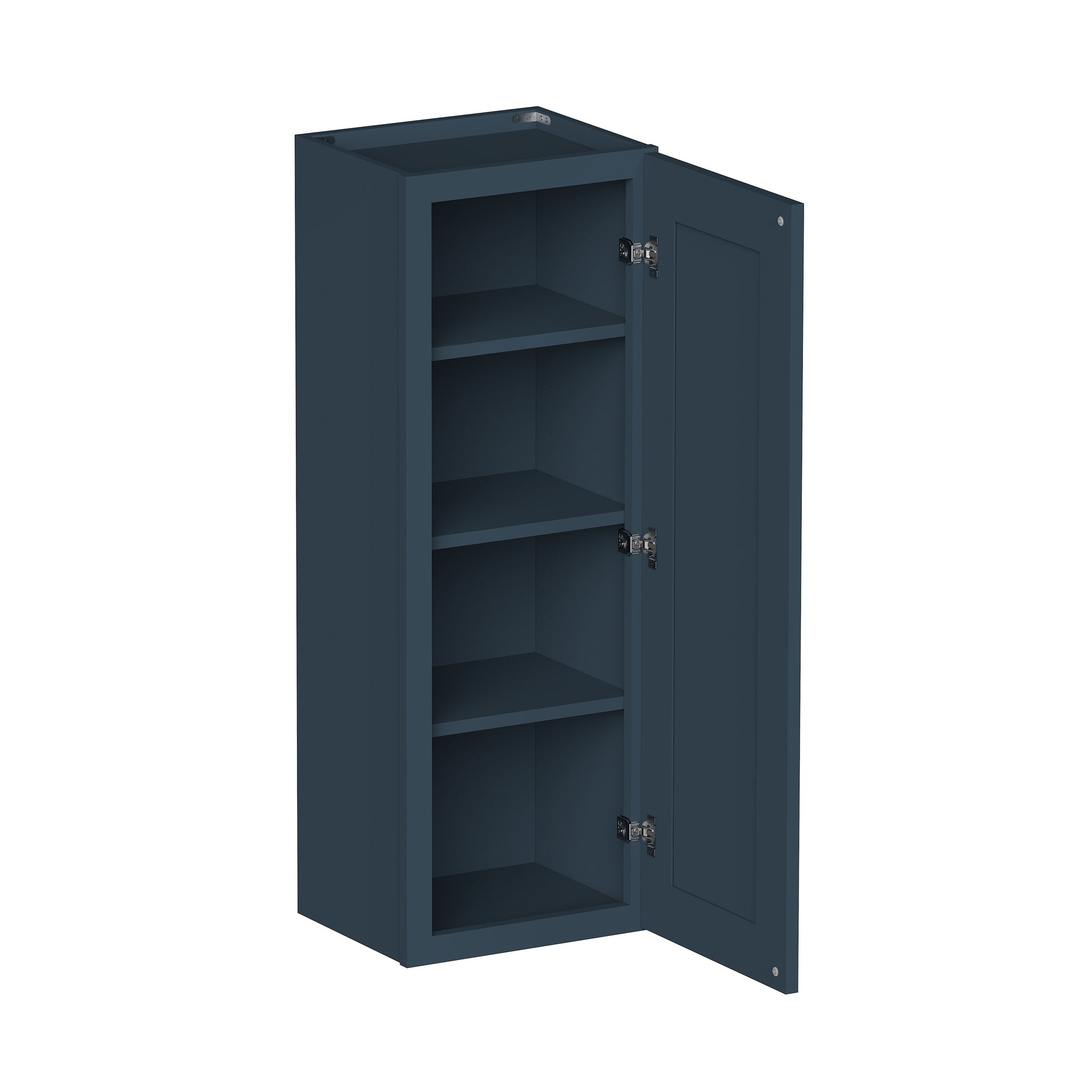 Cyber Grey RTA 9"-21"W x 12"D x 30"-42"H 15-Size Standard Wall Cabinet with Door and Shelves
