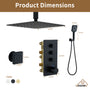 12'' Shower System With 3-Function Shower Head & 6 Body Jets