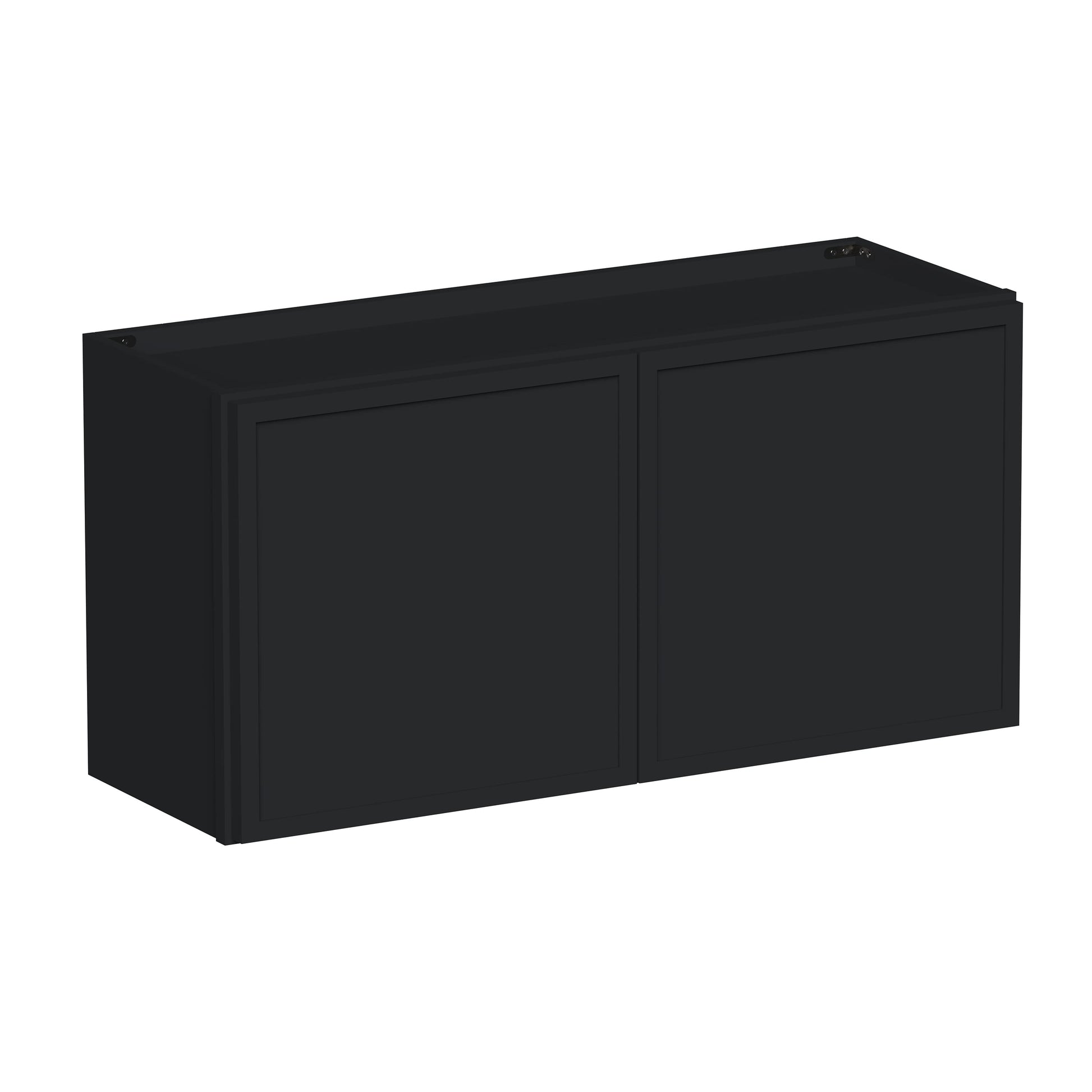 Slim Ebony Black Shaker RTA 24"-36"W x 12"-24"H x 12"D 17-Size Short Wall Cabinet with 2 Doors