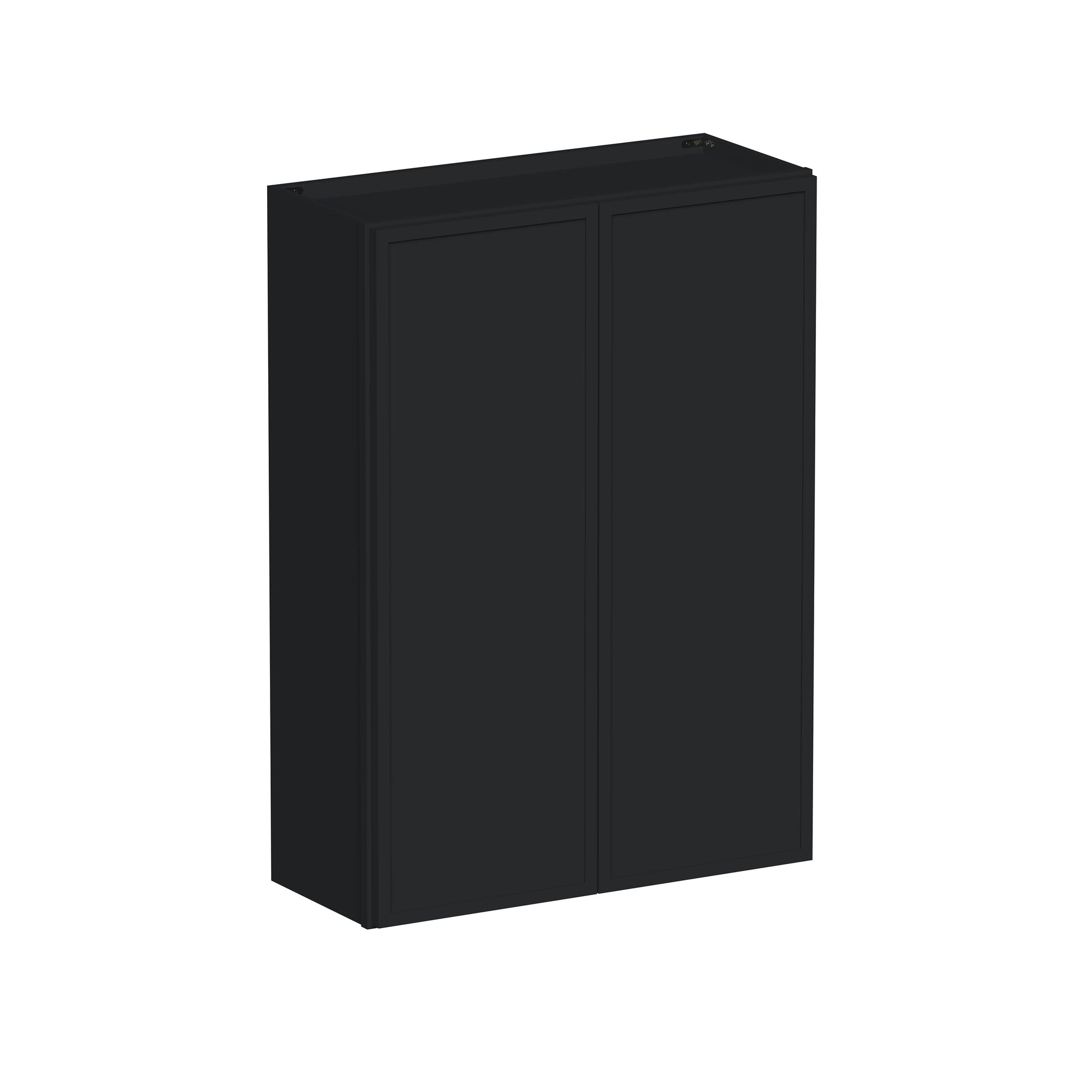 Slim Ebony Black Shaker RTA 24"-36"W x 30"/36"/42"H x 12"D 15-Size Standard Wall Cabinet with 2 Doors