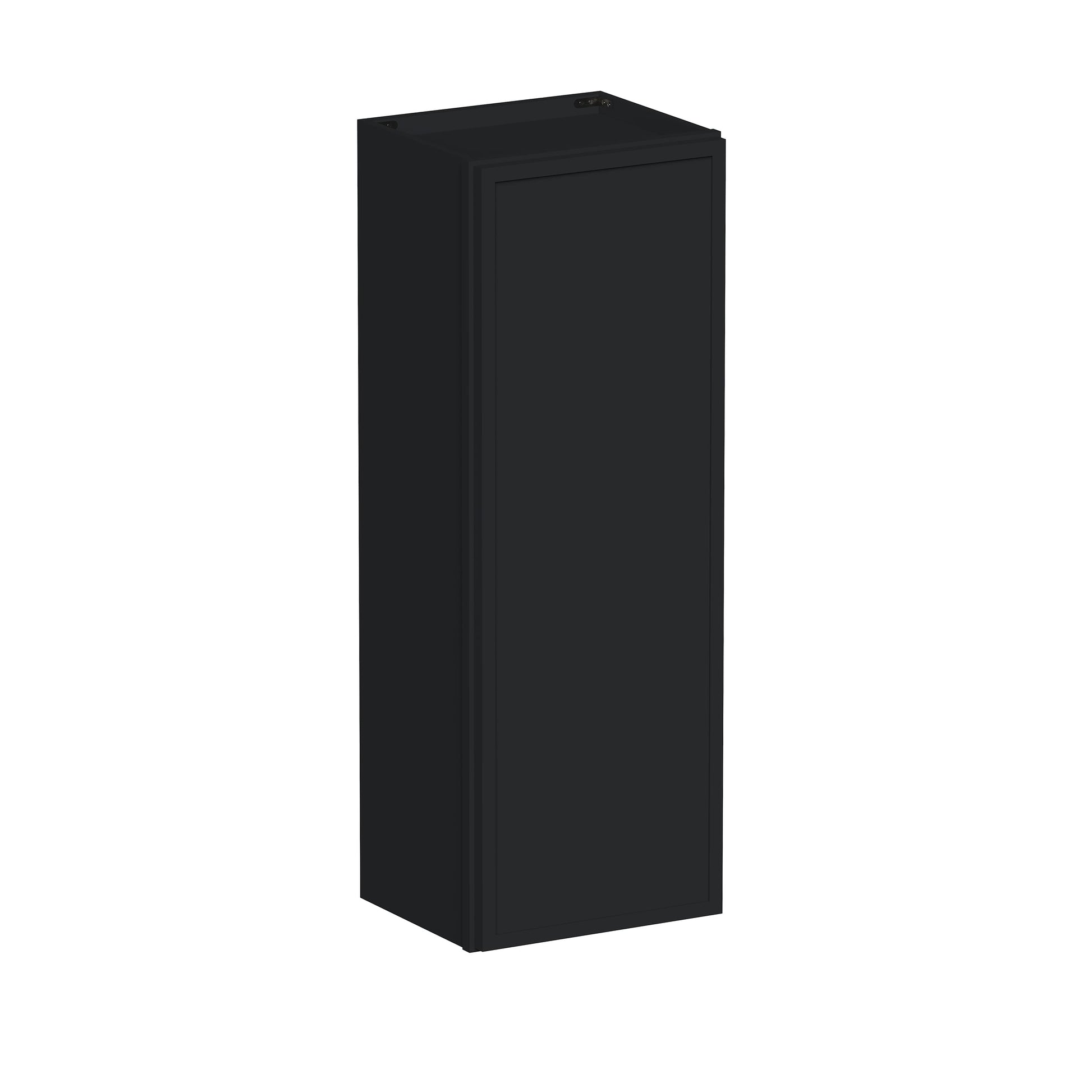 Slim Ebony Black Shaker RTA 9"-21"W x 30"/36"/42"H x 12"D 15-Size Single Door Standard Wall Cabinet
