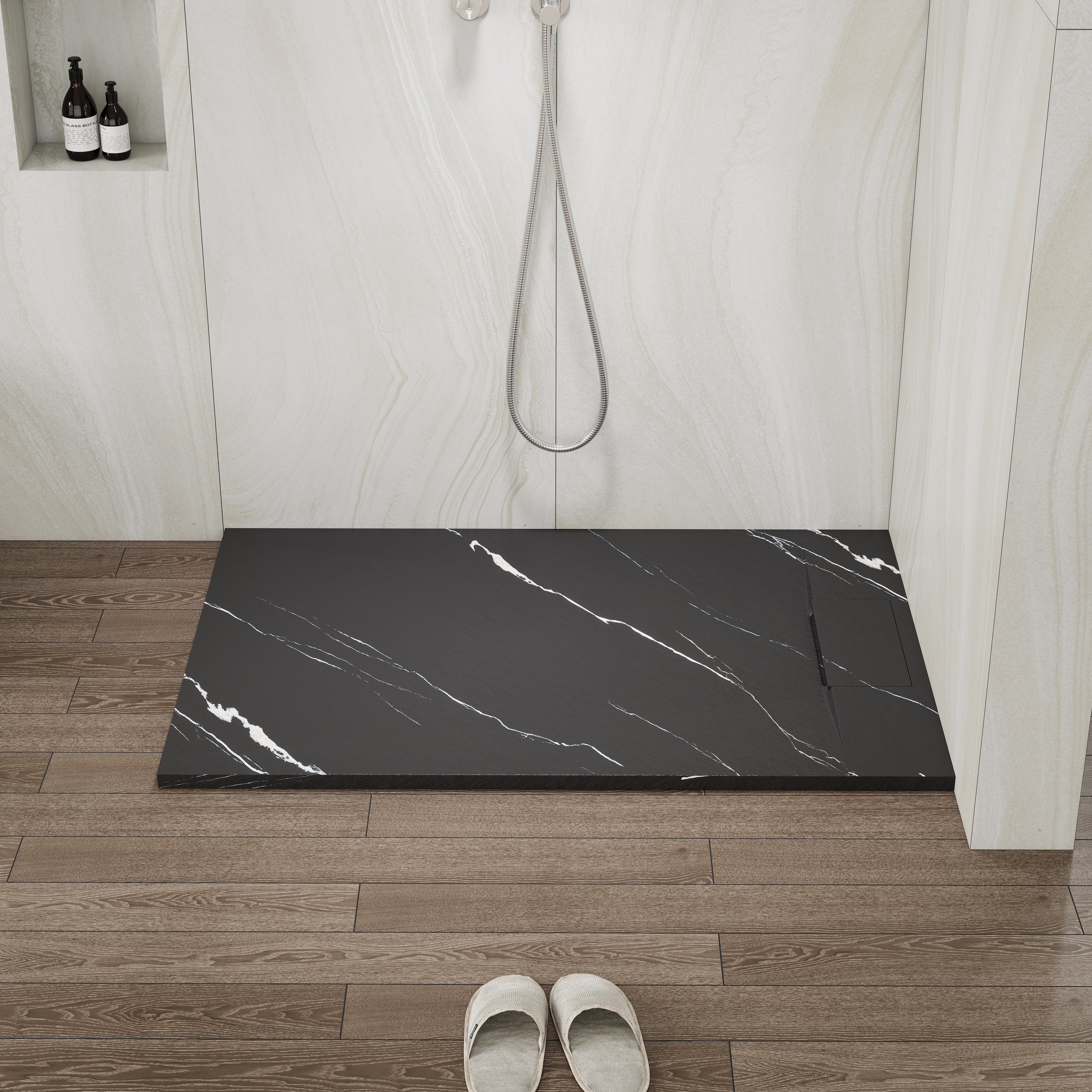 European-Style SMC Shower Base with Low-Entry & Wheelchair Accessible
