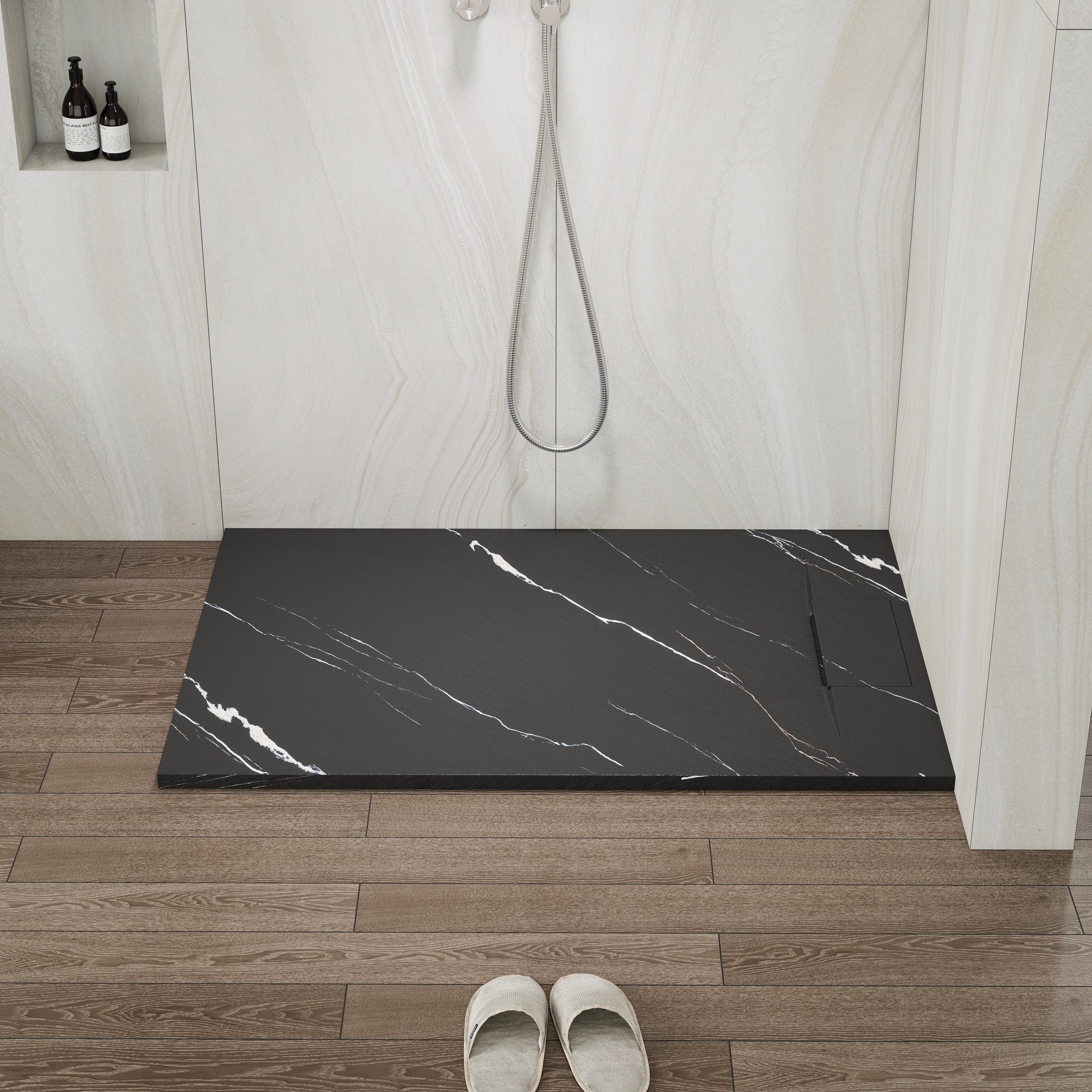 European-Style SMC Shower Base with Low-Entry & Wheelchair Accessible