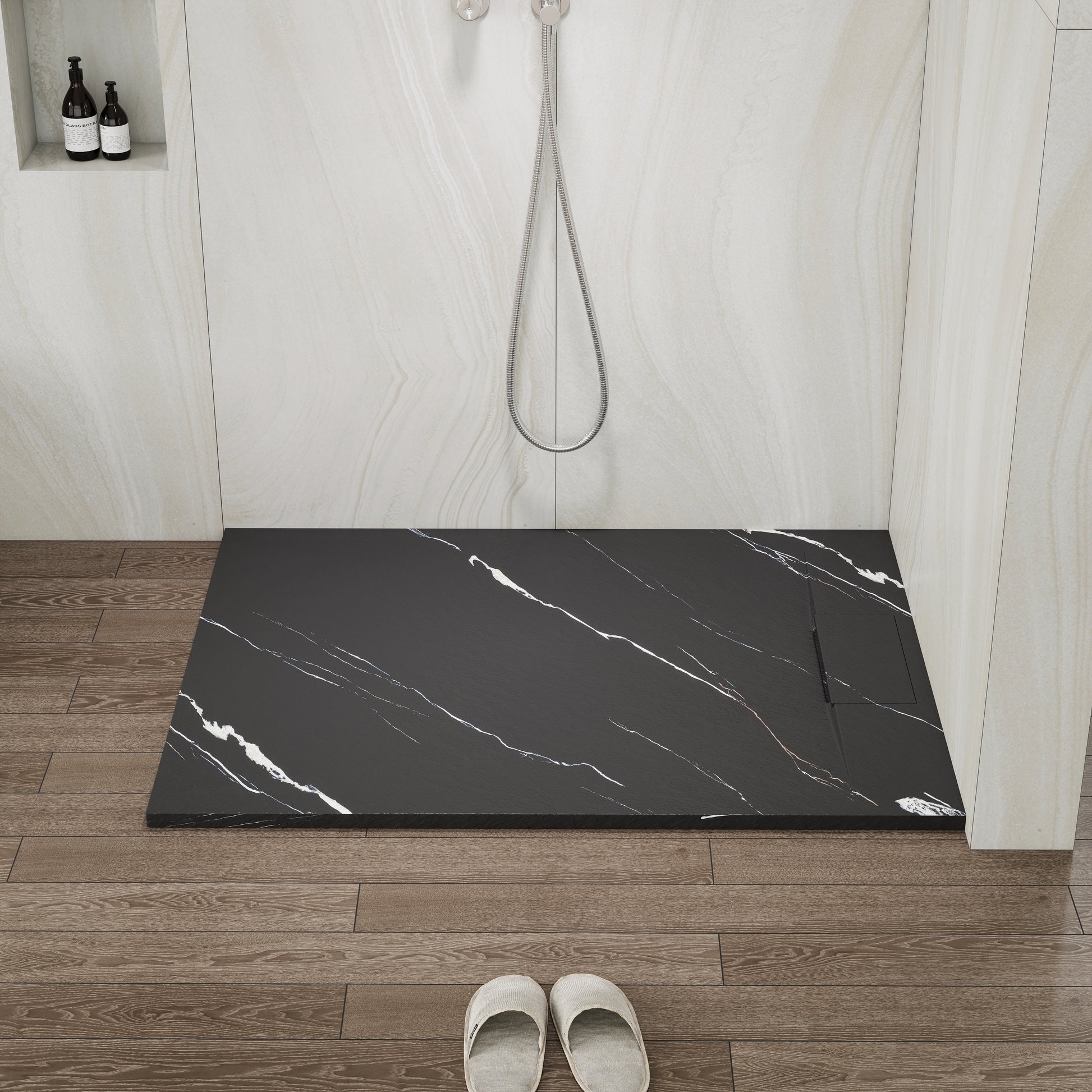 European-Style SMC Shower Base with Low-Entry & Wheelchair Accessible