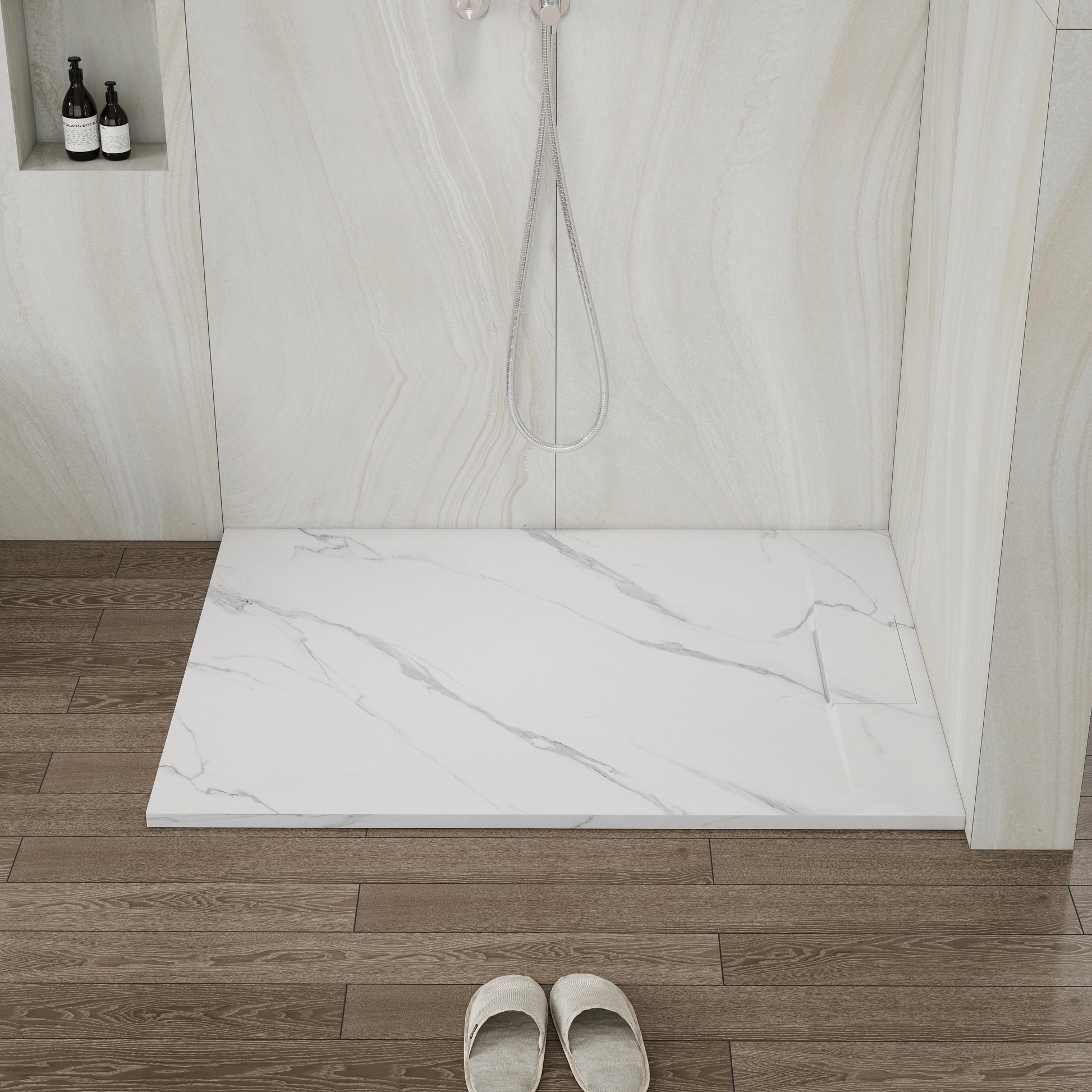 European-Style SMC Shower Base with Low-Entry & Wheelchair Accessible