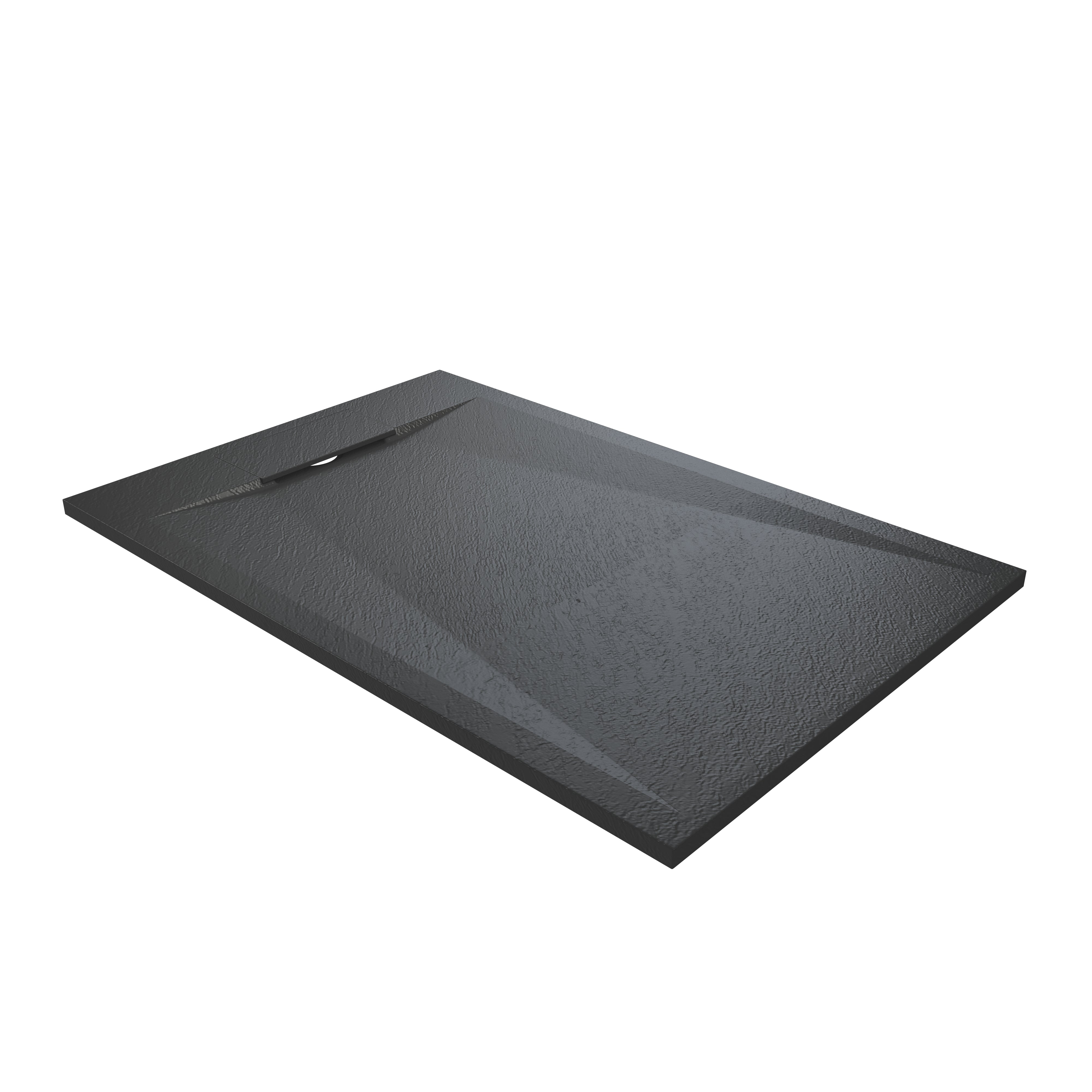 European-Style SMC Shower Base with Anti-Slip Design in Black or White