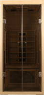 1-Person Low EMF Hemlock Far Infrared Sauna Room with 2 Doors and Digital Controls