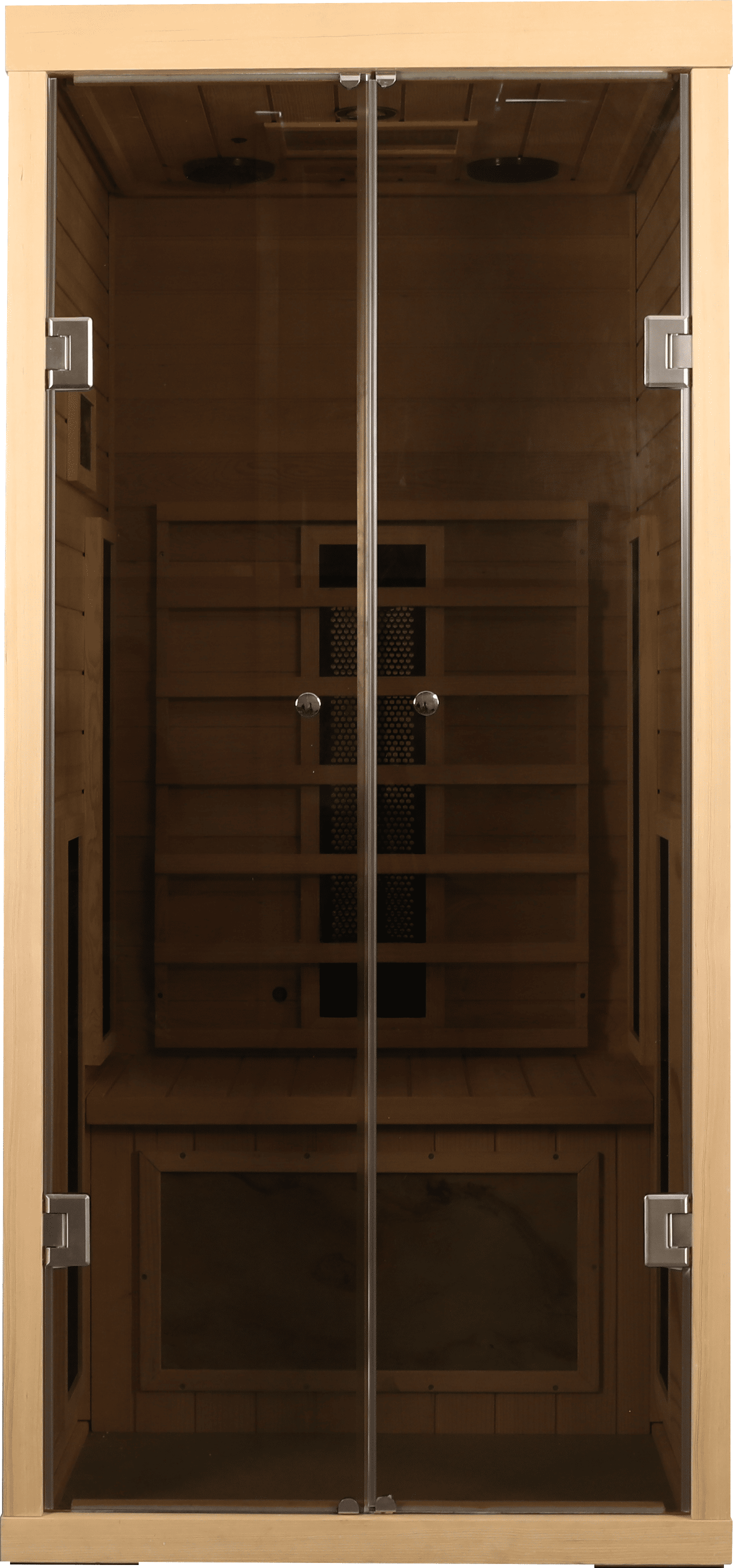 1-Person Low EMF Hemlock Far Infrared Sauna Room with 2 Doors and Digital Controls