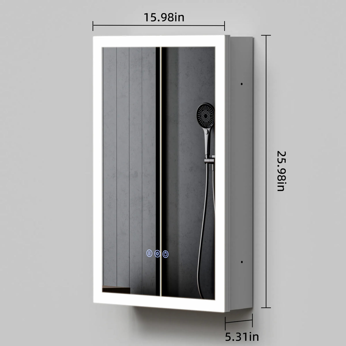 16"-96" Aluminum LED Medicine Cabinet with Anti-Fog Mirror, 3 Color Temperatures & Dimmable Lighting