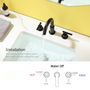 8" Widespread 3-Hole Mid-Arc Bathroom Sink Faucet with 2-Handle Design