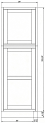 25"W x 84"/90"/96"H x 3/4"D 3-Size Inset Tall Decorative Panel - Truffle Brown