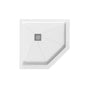34"/36"/38" Gloss White SMC Neo-Angle Corner Shower Base with Center Drain