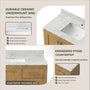 42"/55"/60"/72"/84" Warm Oak Freestanding Bathroom Vanity with Solid Wood Construction