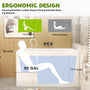 43 in. Glossy White Acrylic Freestanding Soaking Bathtub with Built-In Seat, Chrome Overflow and Pop-Up Drain