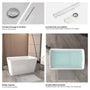 47" Gloss White Acrylic Freestanding Bathtub with Built-In Seat, Invisible Overflow and Chrome Pop-Up Drain