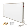 550W Graphene Wall-Mounted Electric Panel Heater with Wood Base and Stainless Steel Finish